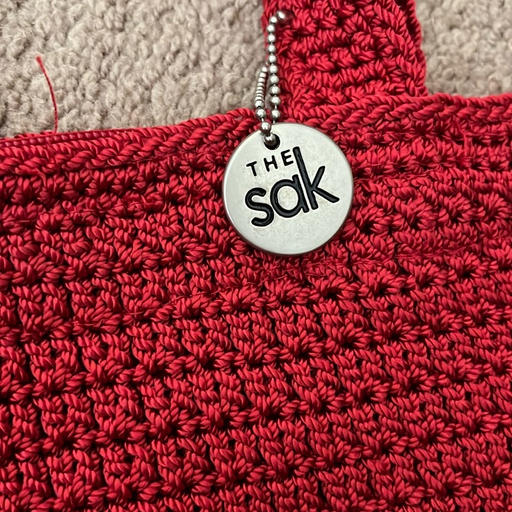 The Sak Red Crochet Tote Bag - Picture 5 of 9